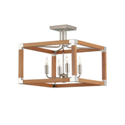 Currey and Company - 9000-1284 - Four Light Semi-Flush Mount - Boyd - Natural/Polished Nickel