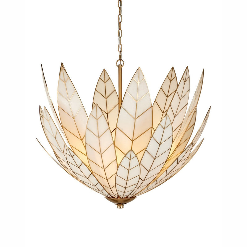 Currey and Company - 9000-1355 - Three Light Chandelier - Lamina - Antique Brass/Off-White