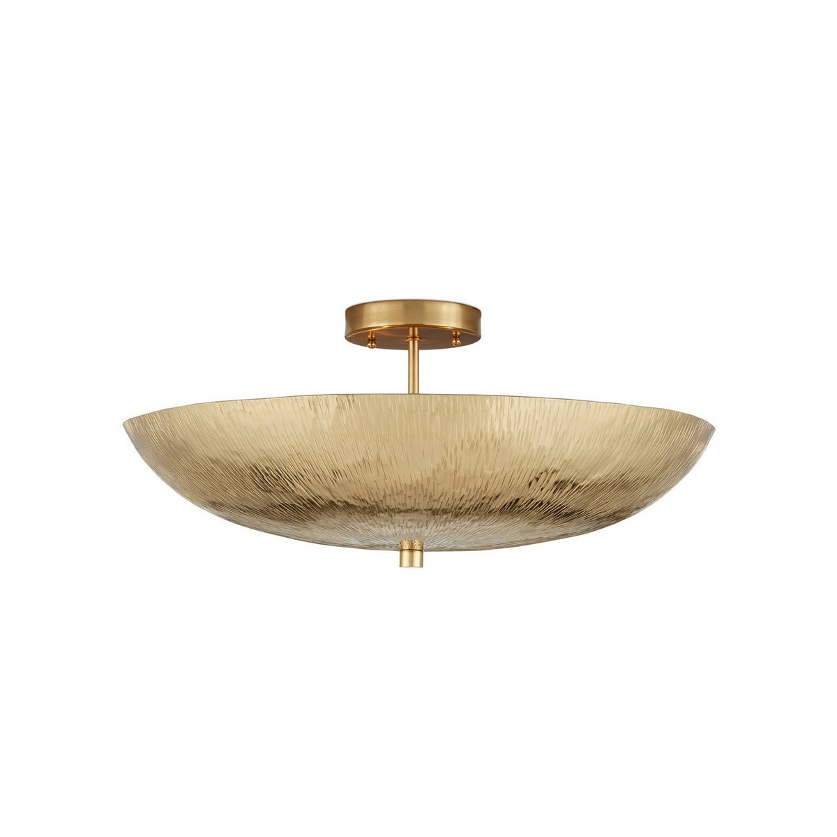 Currey and Company - 9000-1365 - Three Light Semi-Flush Mount - Origo - Brass