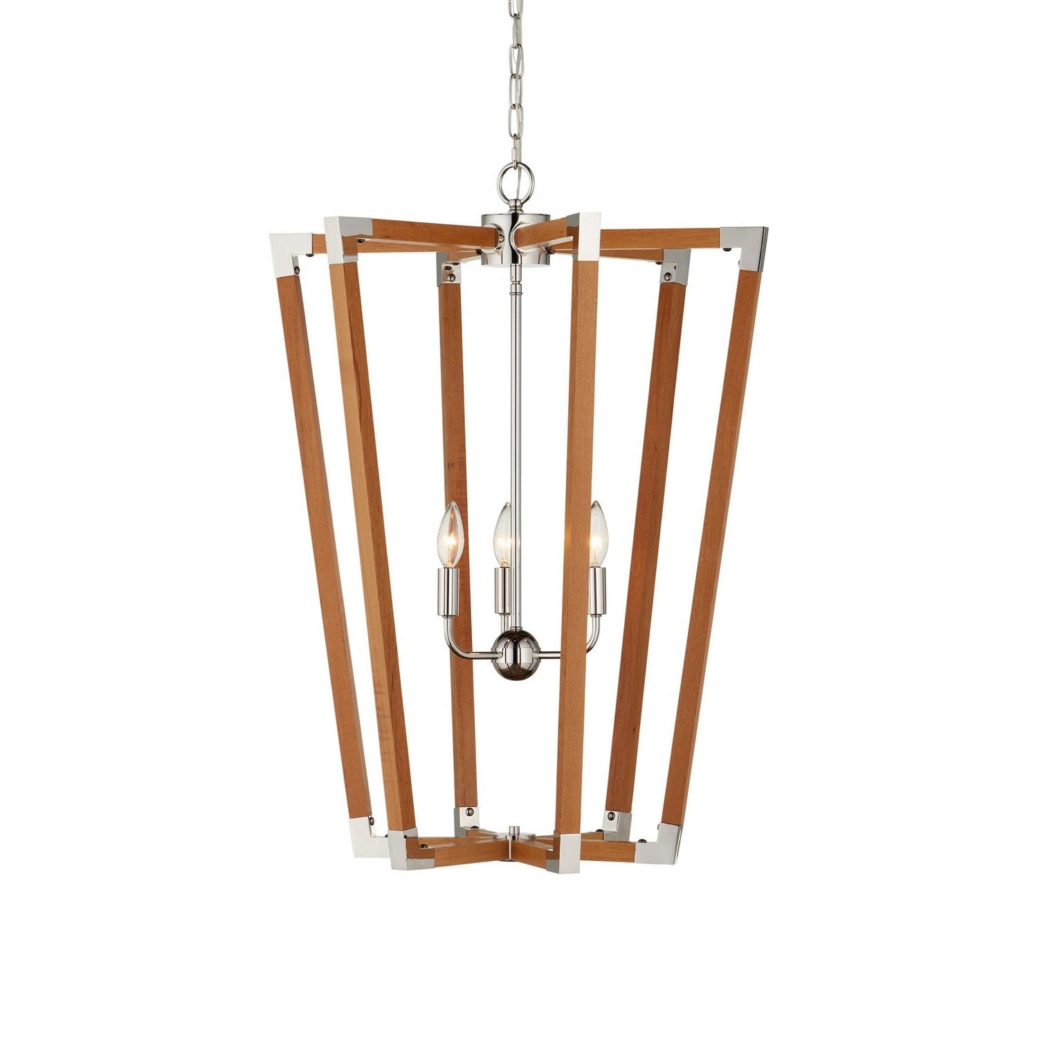 Currey and Company - 9000-1376 - Three Light Chandelier - Boyd - Natural/Polished Nickel