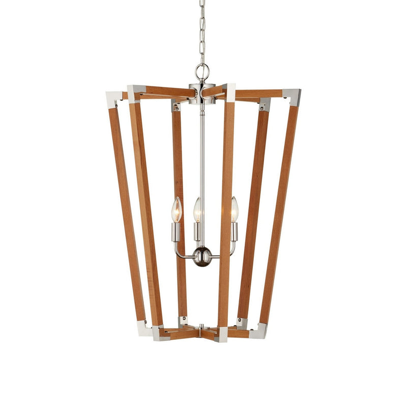 Currey and Company - 9000-1376 - Three Light Chandelier - Boyd - Natural/Polished Nickel
