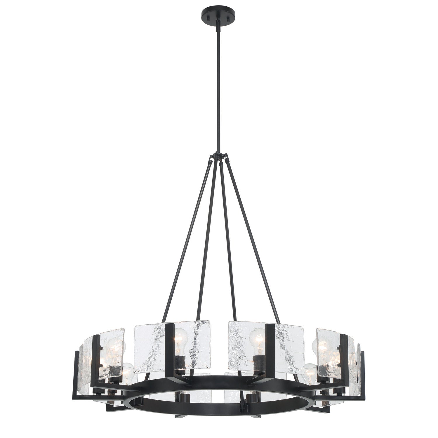 Golden - 3164-10 BLK-HWG - Ten Light Chandelier - Aenon - Matte Black