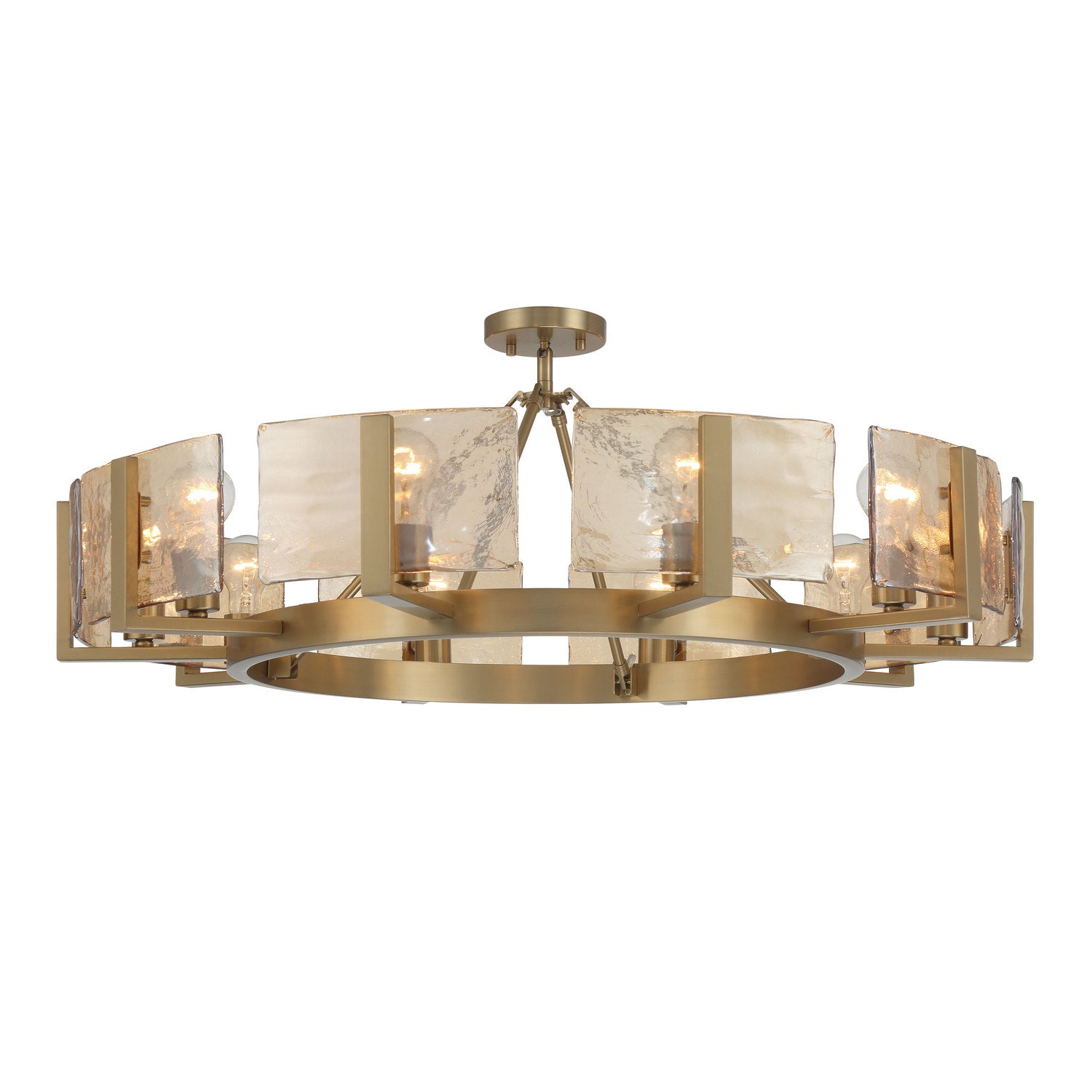 Golden - 3164-10SF BCB-AWG - Ten Light Semi-Flush Mount - Aenon - Brushed Champagne Brass