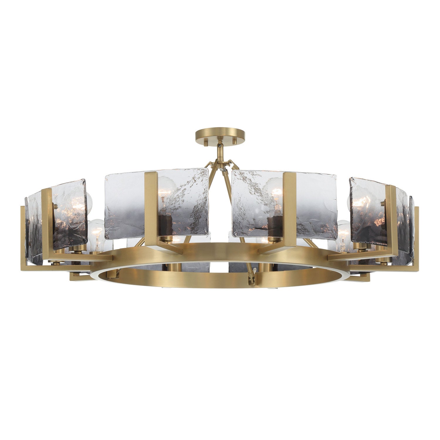 Golden - 3164-10SF BCB-SWG - Ten Light Semi-Flush Mount - Aenon - Brushed Champagne Brass