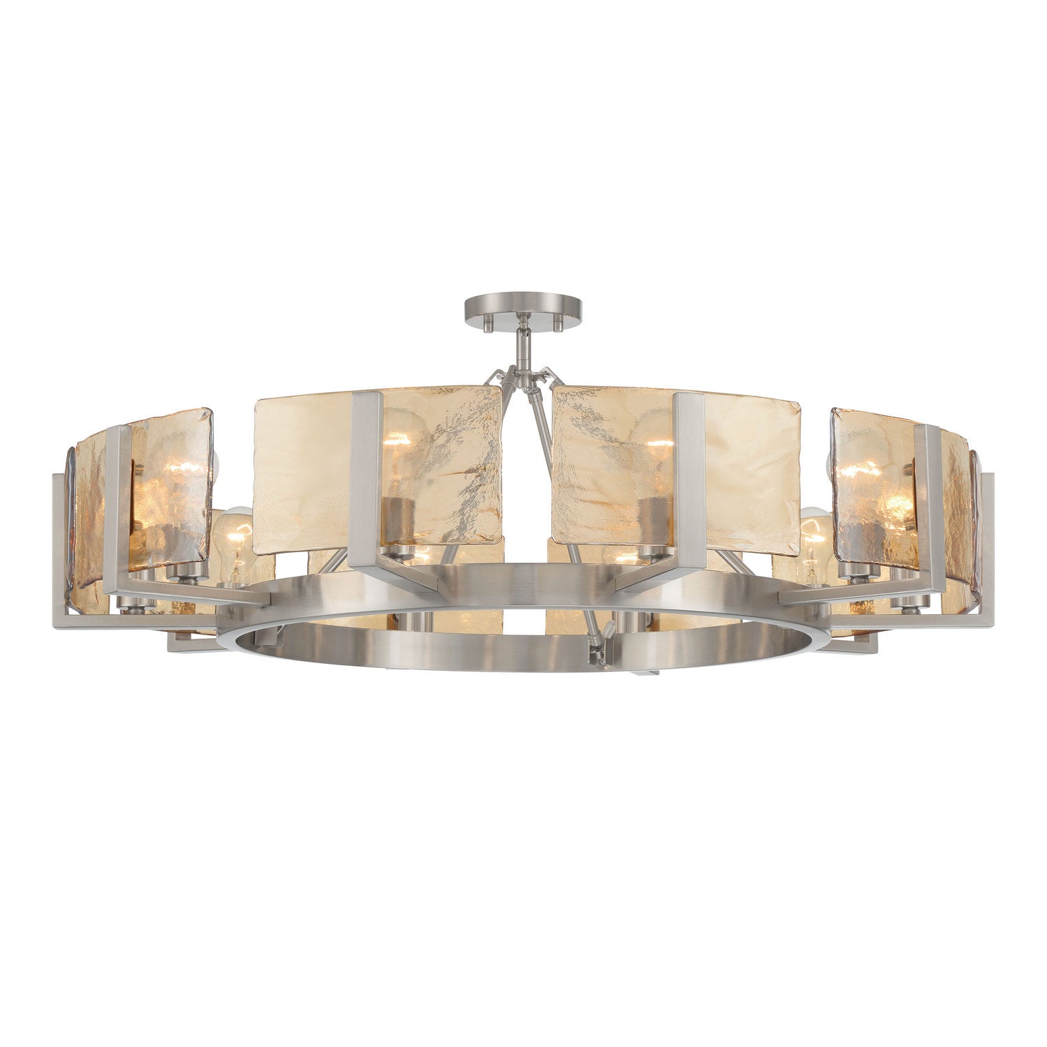 Golden - 3164-10SF PW-AWG - Ten Light Semi-Flush Mount - Aenon - Pewter