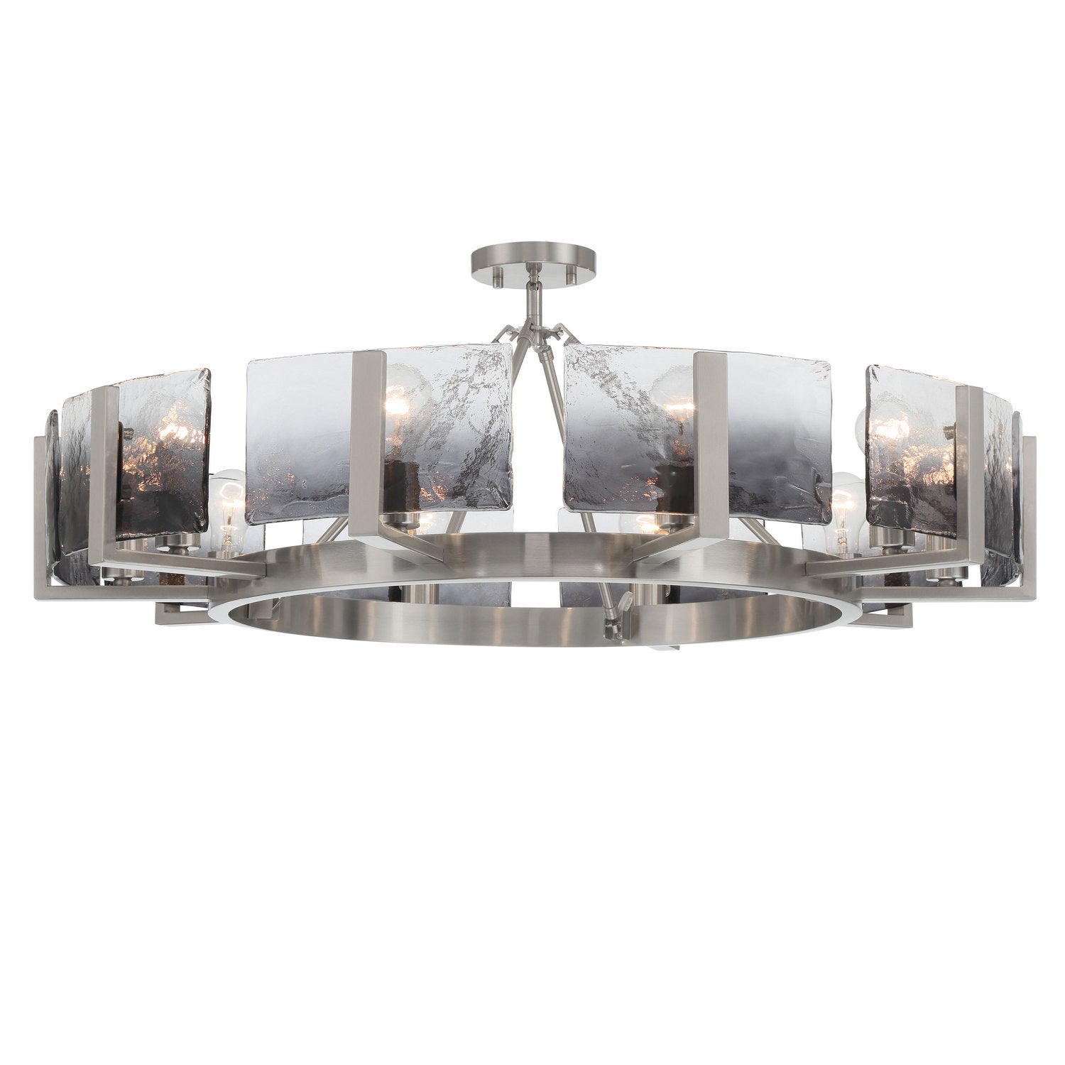 Golden - 3164-10SF PW-SWG - Ten Light Semi-Flush Mount - Aenon - Pewter