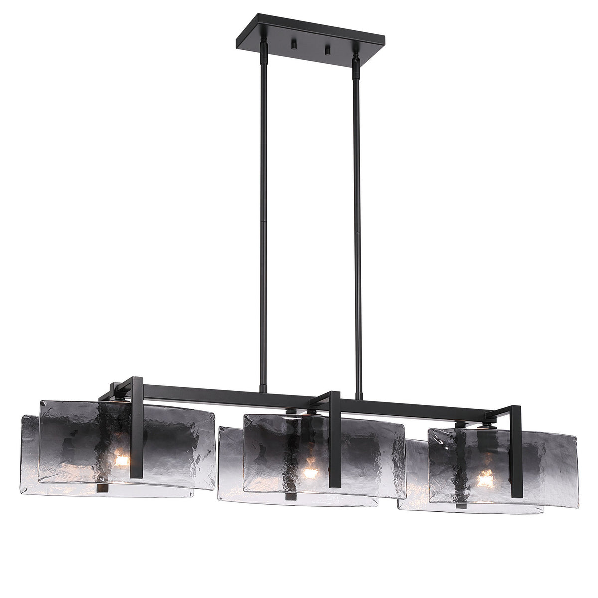 Golden - 3164-LP BLK-SWG - Three Light Island Pendant - Aenon - Matte Black