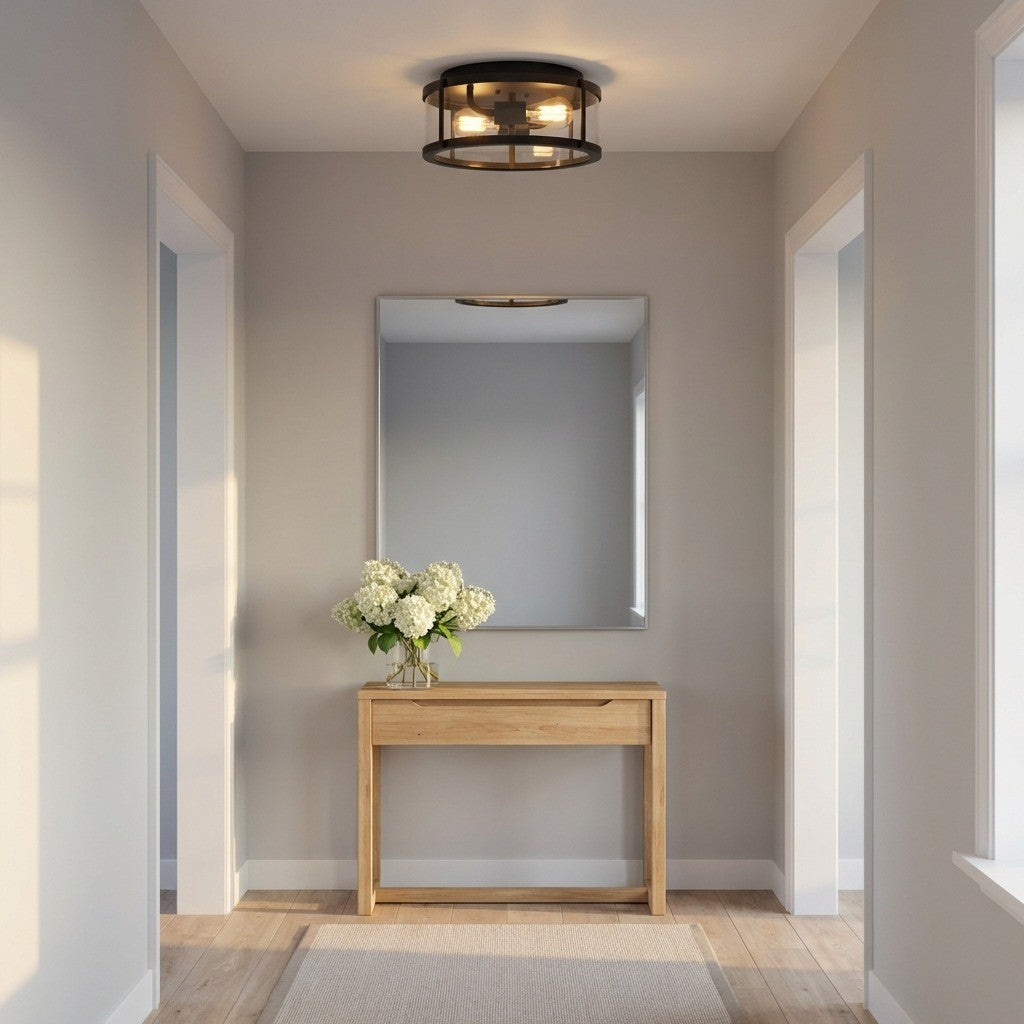 Generation Lighting - GLF1732MBK - Two Light Flush Mount - Lumra - Midnight Black