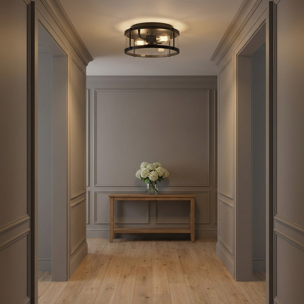 Generation Lighting - GLF1732MBKE - Two Light Flush Mount - Lumra - Midnight Black