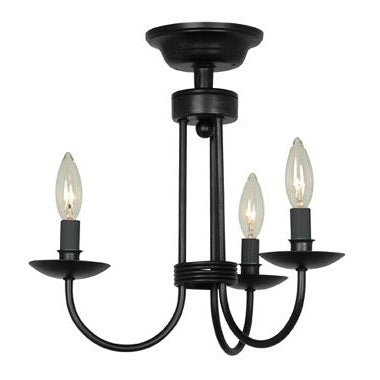 Artcraft - AC1783EB - Three Light Flush Mount - Wrought Iron - Black