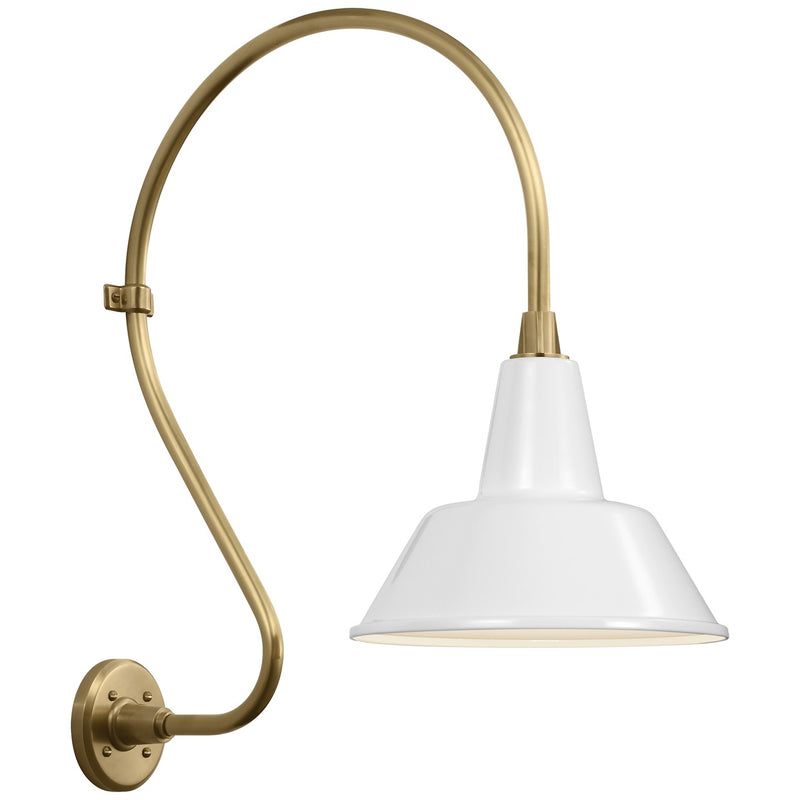 Visual Comfort Signature - TOB 2805HAB/S1-WHT - LED Barn Light - Academy Barn Light - Hand-Rubbed Antique Brass