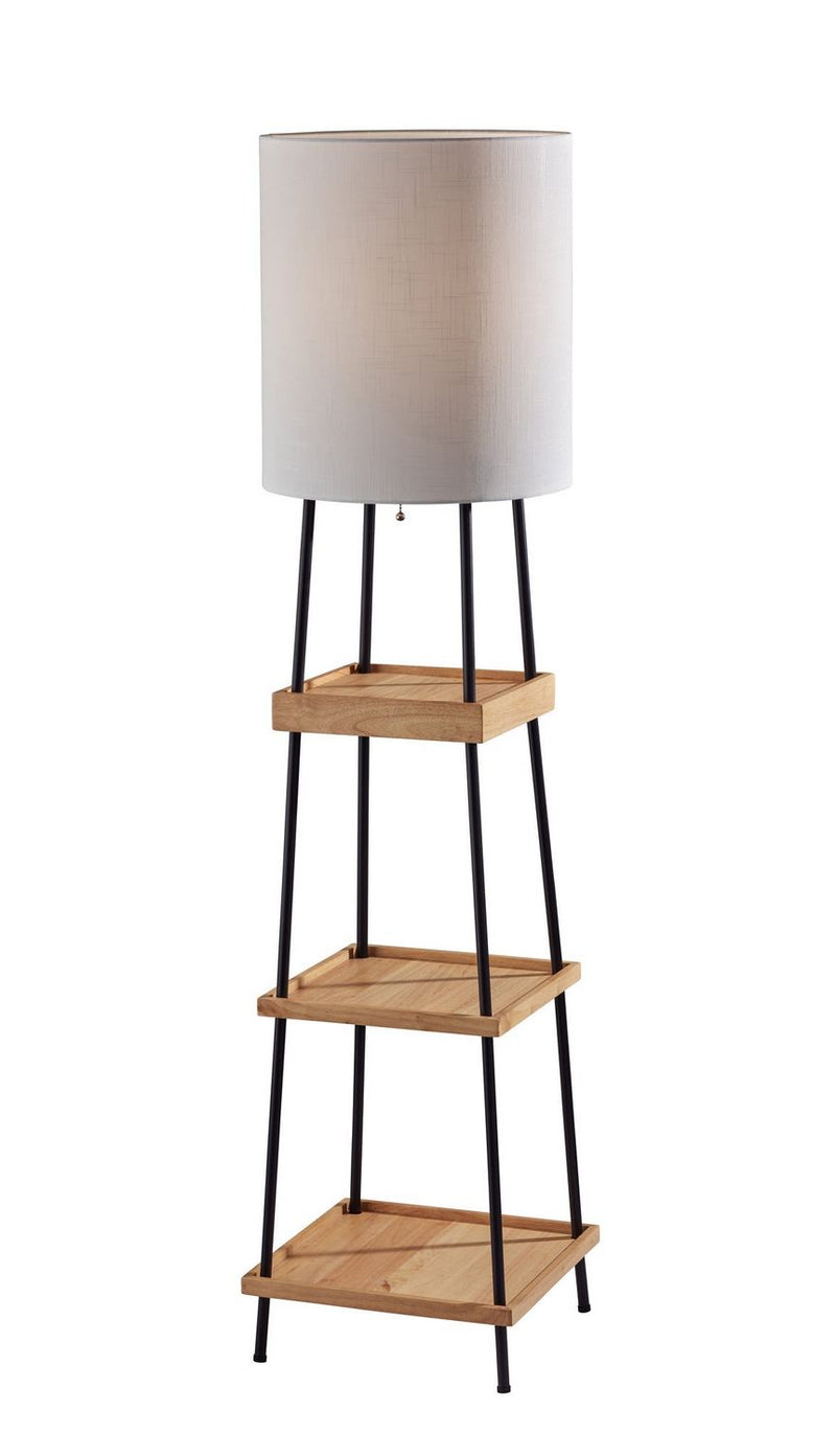 Adesso Home - 3459-12 - Floor Lamp - Henry - Black W/ Natural Wood