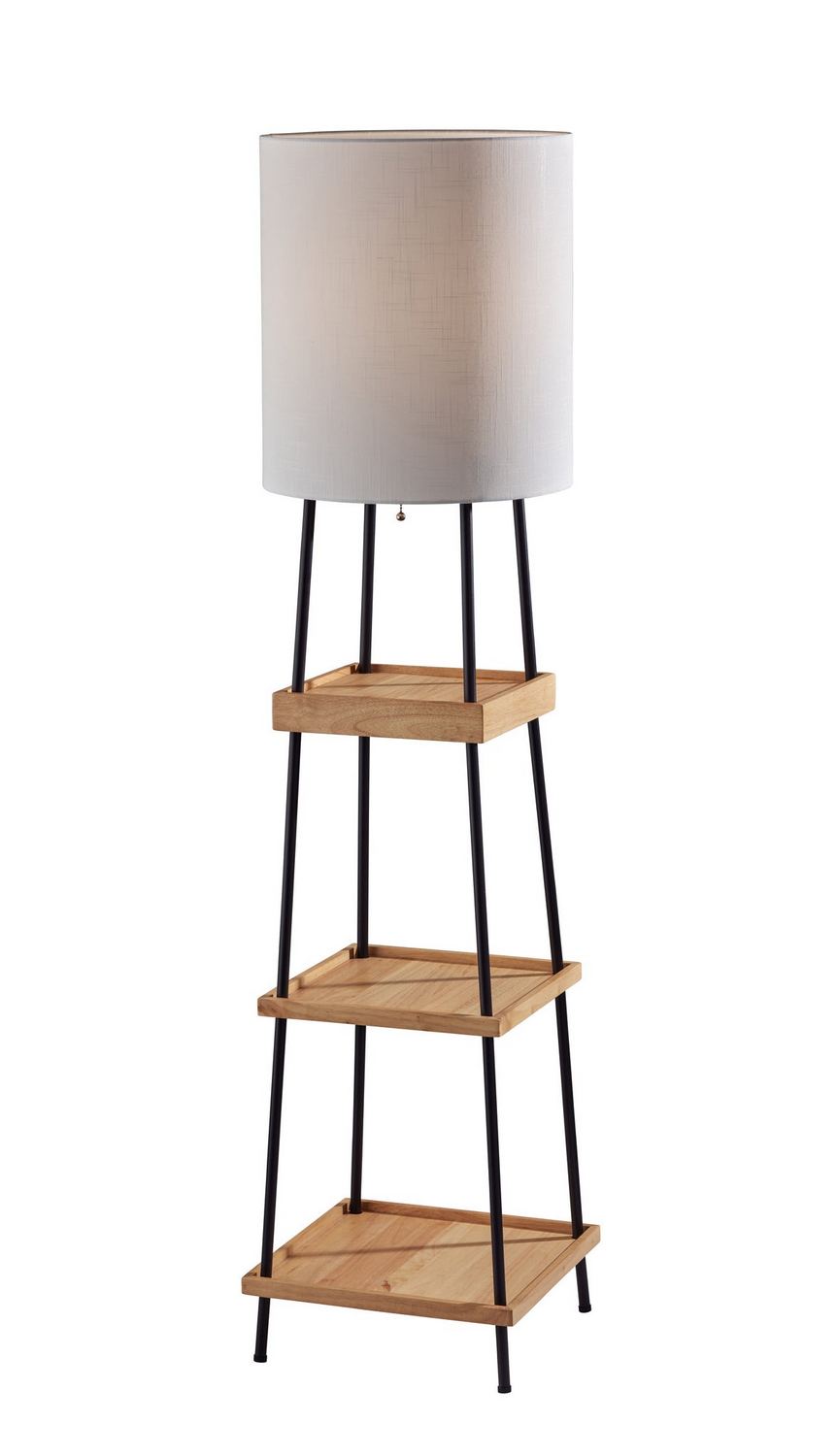 Adesso Home - 3459-12 - Floor Lamp - Henry - Black W/ Natural Wood