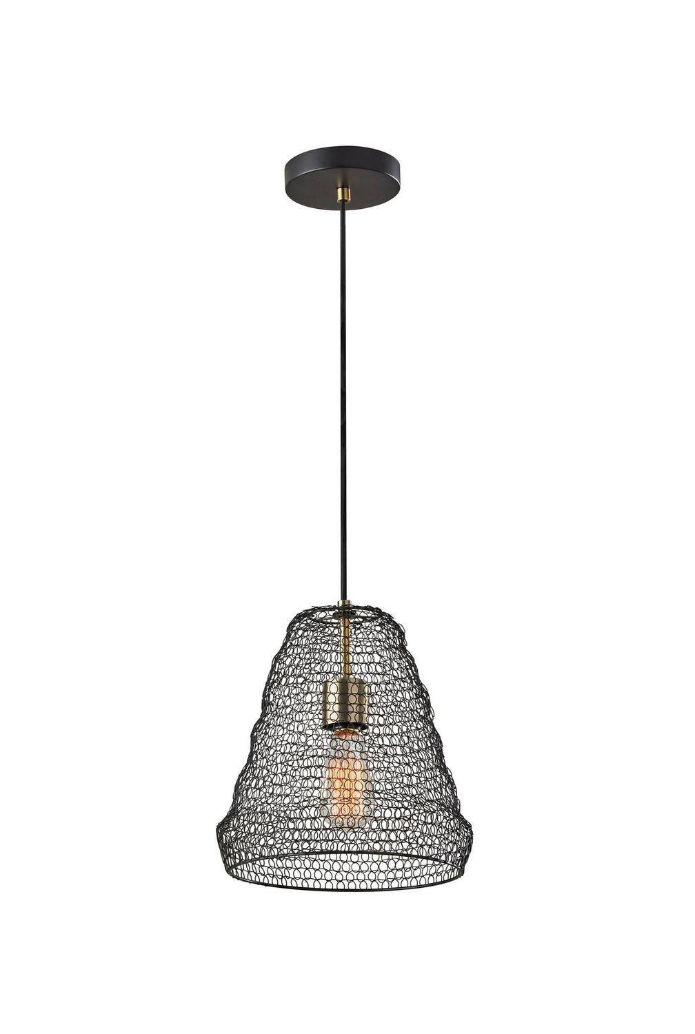 Adesso Home - 3567-01 - Pendant - Sheridan - Black W. Antique Brass