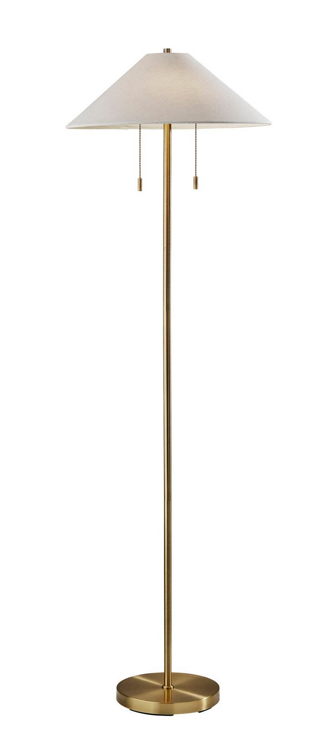 Adesso Home - 9401-21 - Two Light Floor Lamp - Claremont - Antique Brass