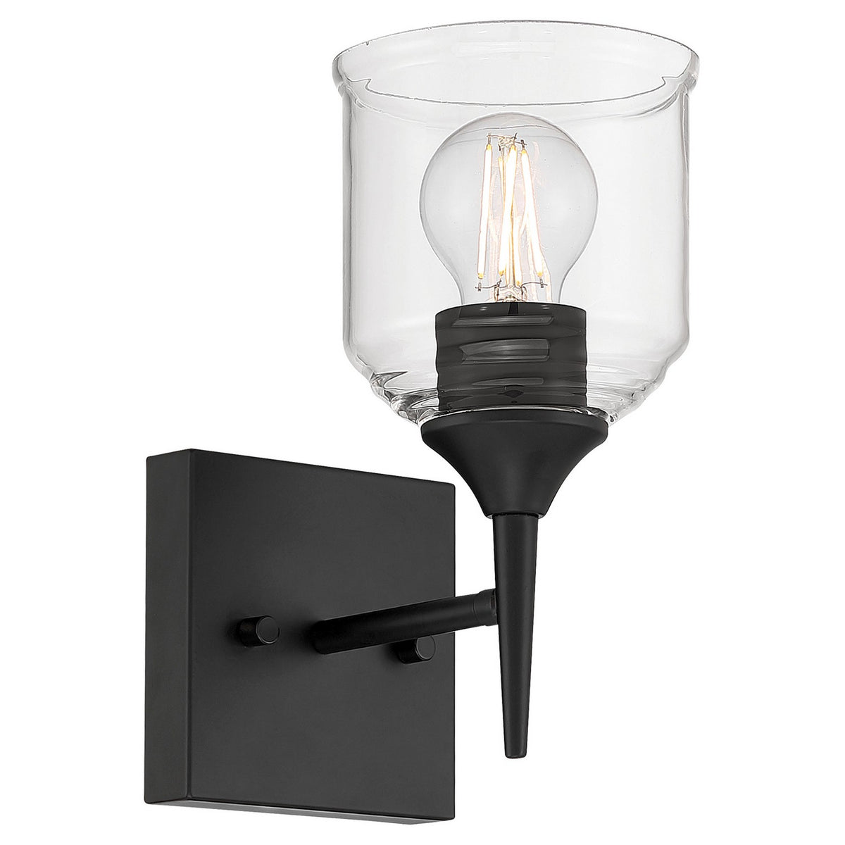 Access - 62001-MBL/CLR - One Light Wall Sconce - Beacon - Matte Black