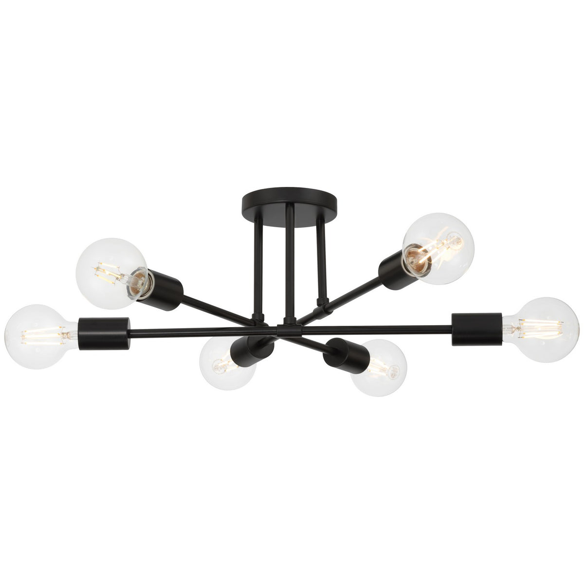 Access - 63042-MBL - Six Light Semi Flush Mount - Marin - Matte Black