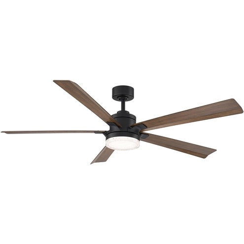 Modern Forms Fans - FR-D2603-64C-MB/DK - 64" Ceiling Fan - Radiant - Matte Black/Distressed Koa