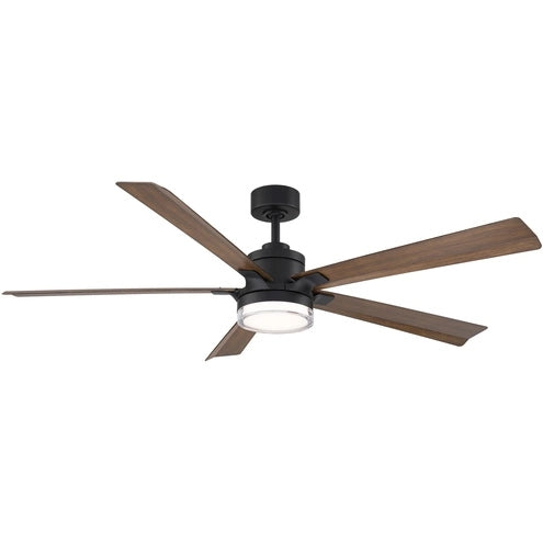 Modern Forms Fans - FR-D2603-64L-MB/DK - 64" Ceiling Fan - Radiant - Matte Black/Distressed Koa