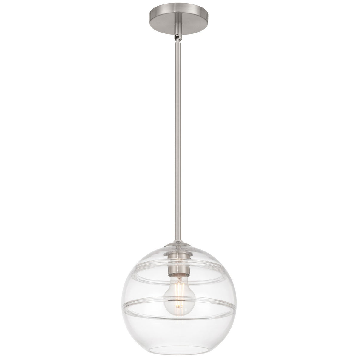 Access - 63092-BS/CRB - One Light Pendant - Swirl - Brushed Steel