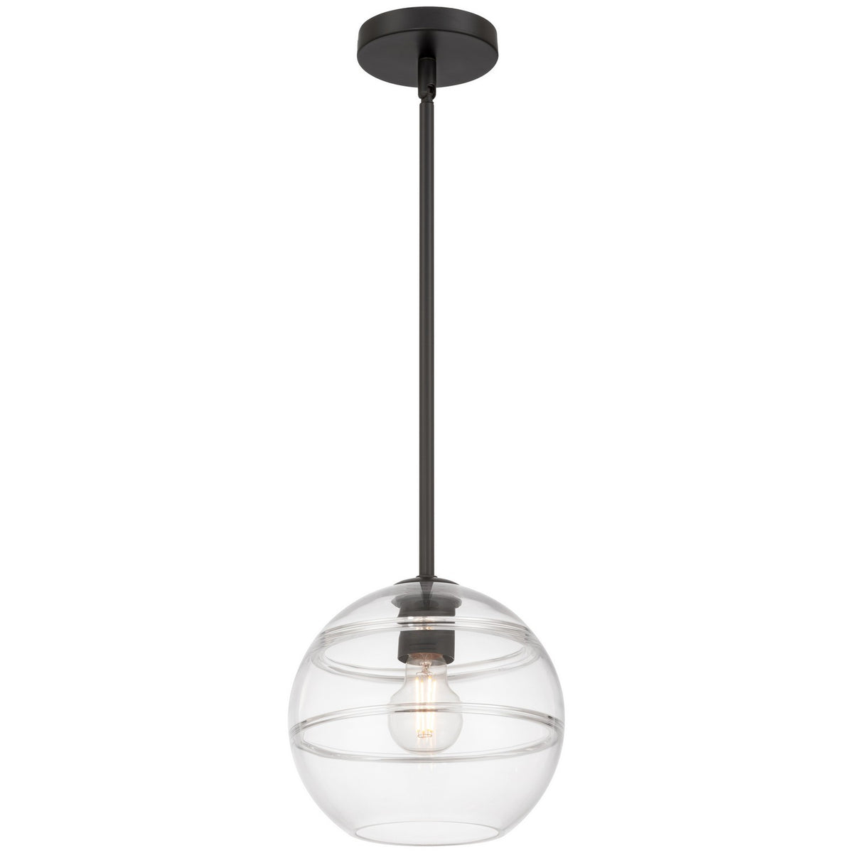 Access - 63092-MBL/CRB - One Light Pendant - Swirl - Matte Black