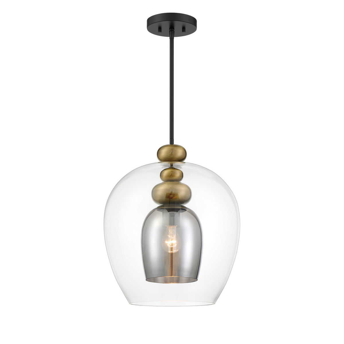 Metropolitan - N6661-865 - One Light Pendant - Amesbury - Coal And Oxidized Aged Brass