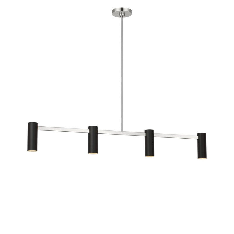 Generation Lighting - GLC2074BN - Four Light Linear Chandelier - Zentro - Brushed Nickel