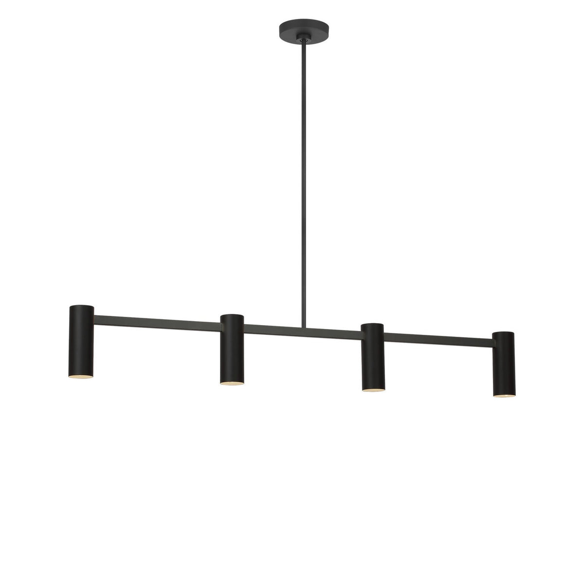 Generation Lighting - GLC2074MBKE - Four Light Linear Chandelier - Zentro - Midnight Black