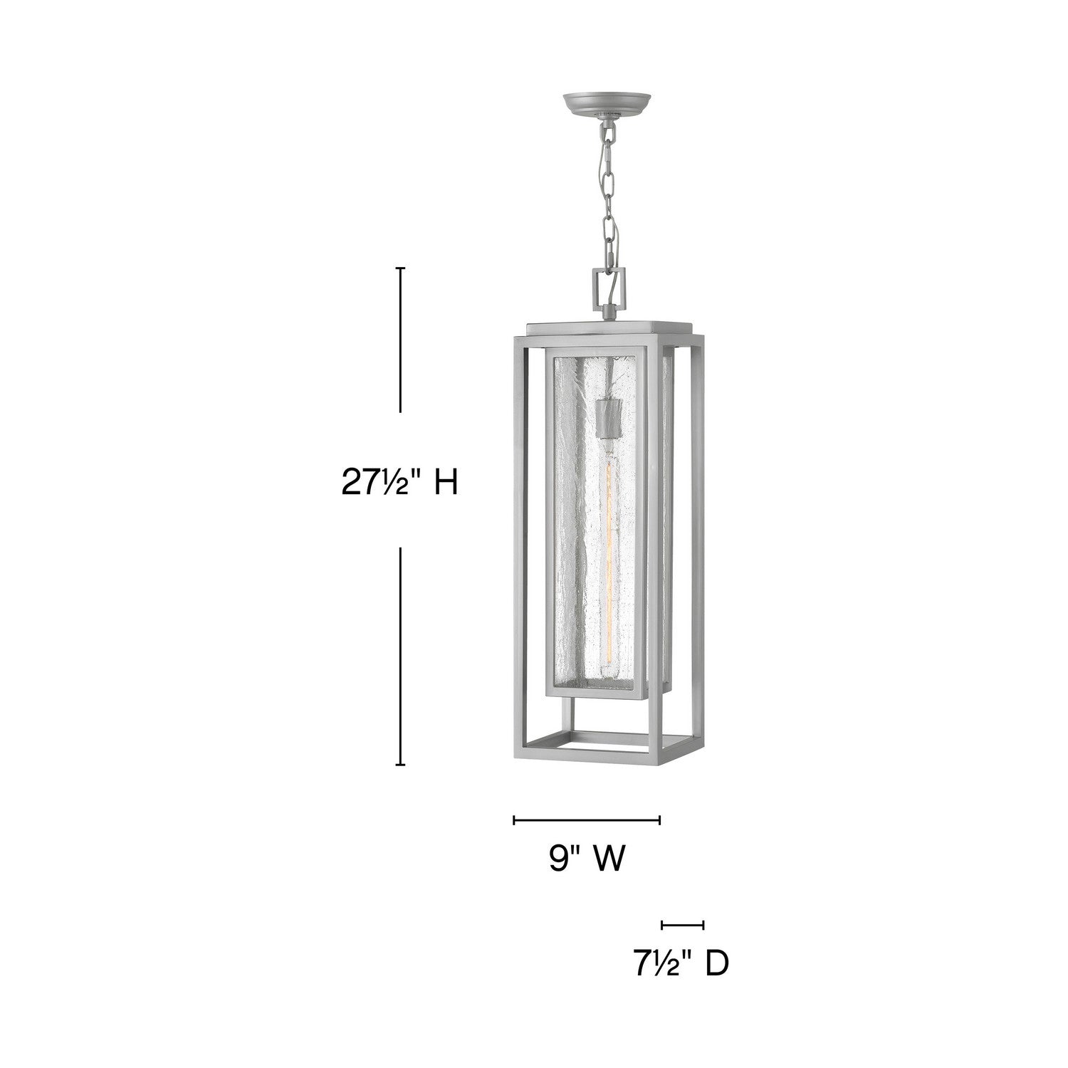 Hinkley - 1006SI - LED Hanging Lantern - Republic - Satin Nickel