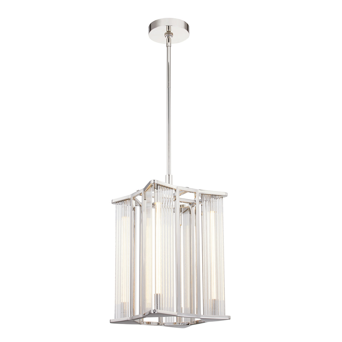 Alora - PD339415PNCR-UNV - LED Pendant - Sabre - Polished Nickel/Ribbed Glass