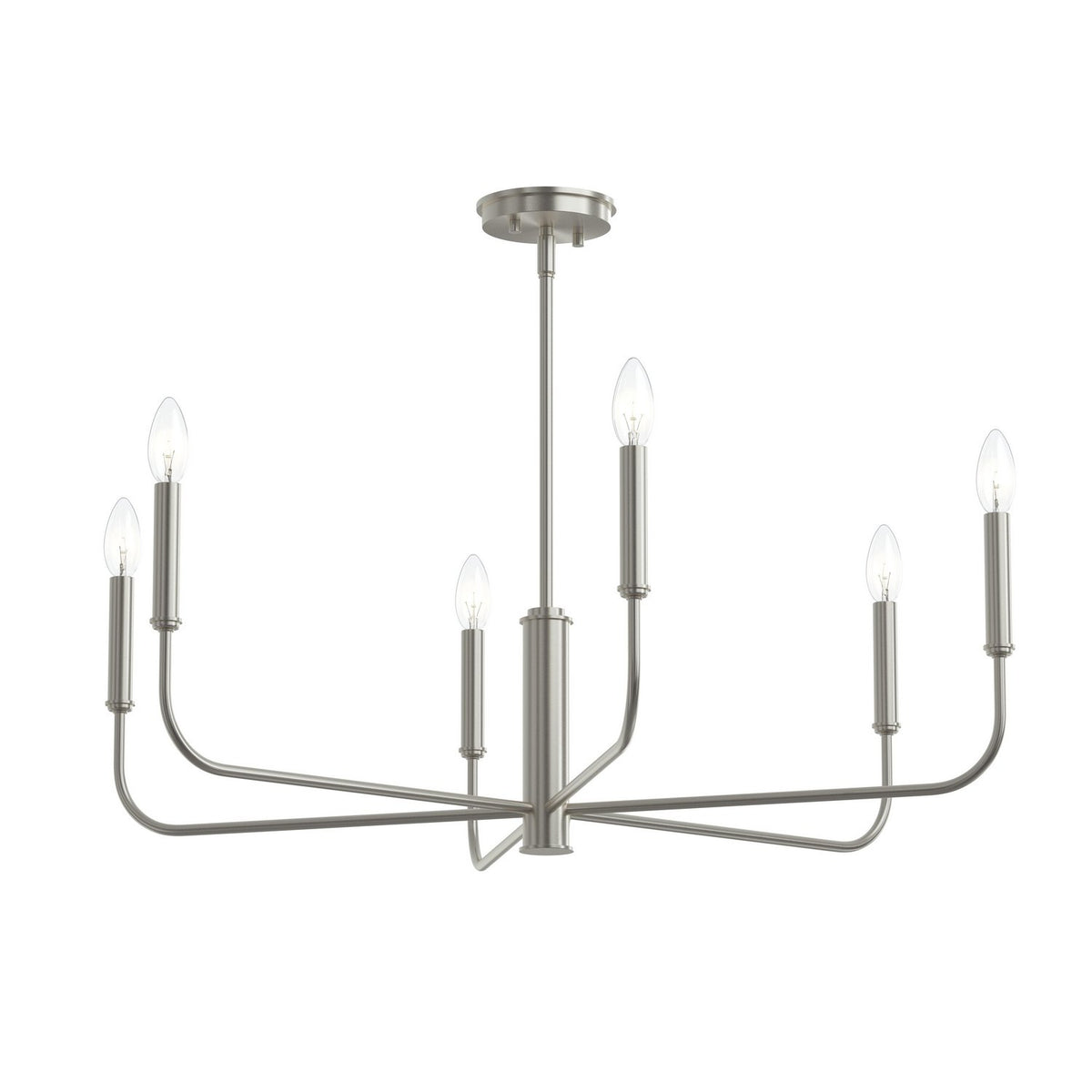 Progress Lighting - P400448-009 - Six Light Chandelier - Reines - Brushed Nickel