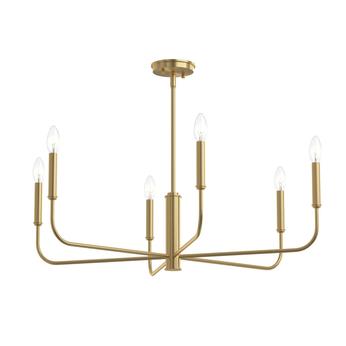 Progress Lighting - P400448-191 - Six Light Chandelier - Reines - Brushed Gold