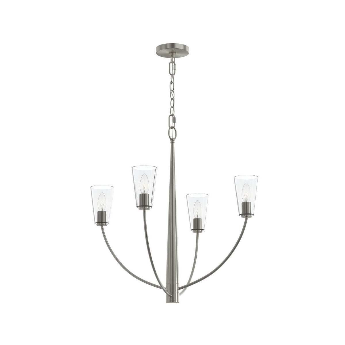 Progress Lighting - P400453-009 - Four Light Chandelier - Jheni - Brushed Nickel