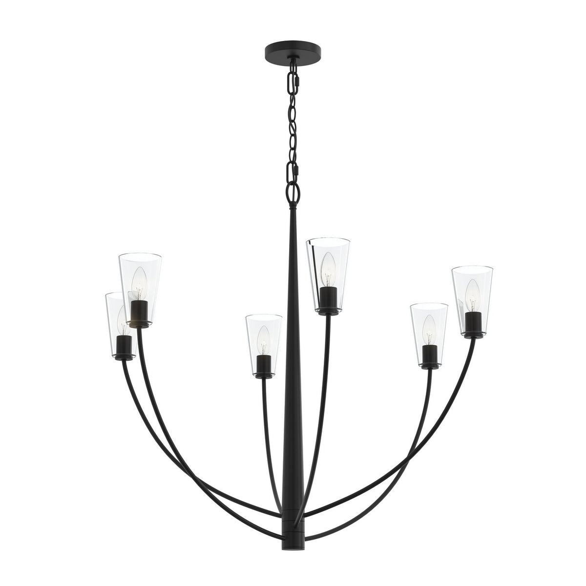 Progress Lighting - P400455-31M - Six Light Chandelier - Jheni - Matte Black