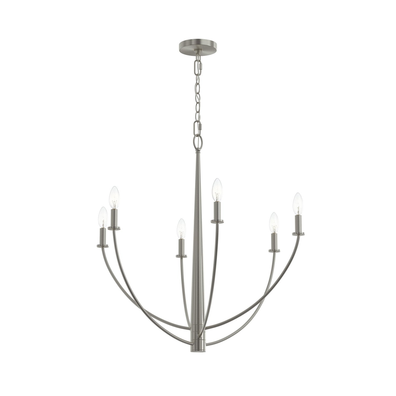 Progress Lighting - P400459-009 - Six Light Chandelier - Jheni - Brushed Nickel