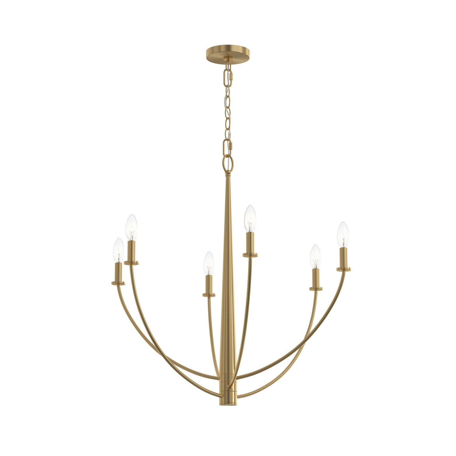 Progress Lighting - P400459-191 - Six Light Chandelier - Jheni - Brushed Gold