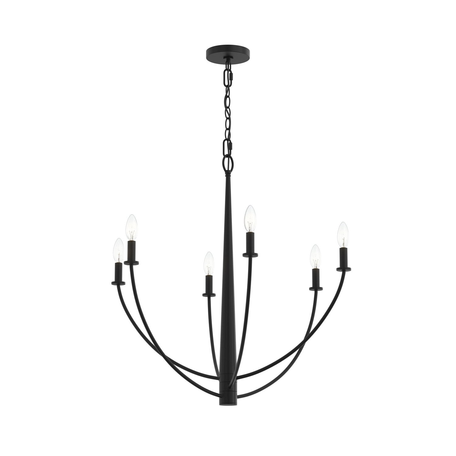Progress Lighting - P400459-31M - Six Light Chandelier - Jheni - Matte Black