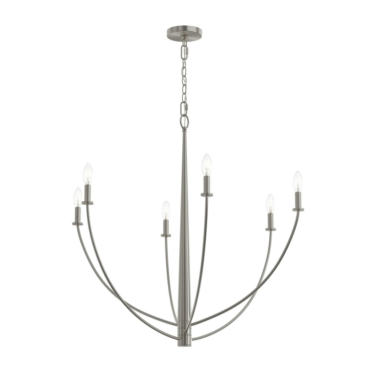 Progress Lighting - P400460-009 - Six Light Chandelier - Jheni - Brushed Nickel