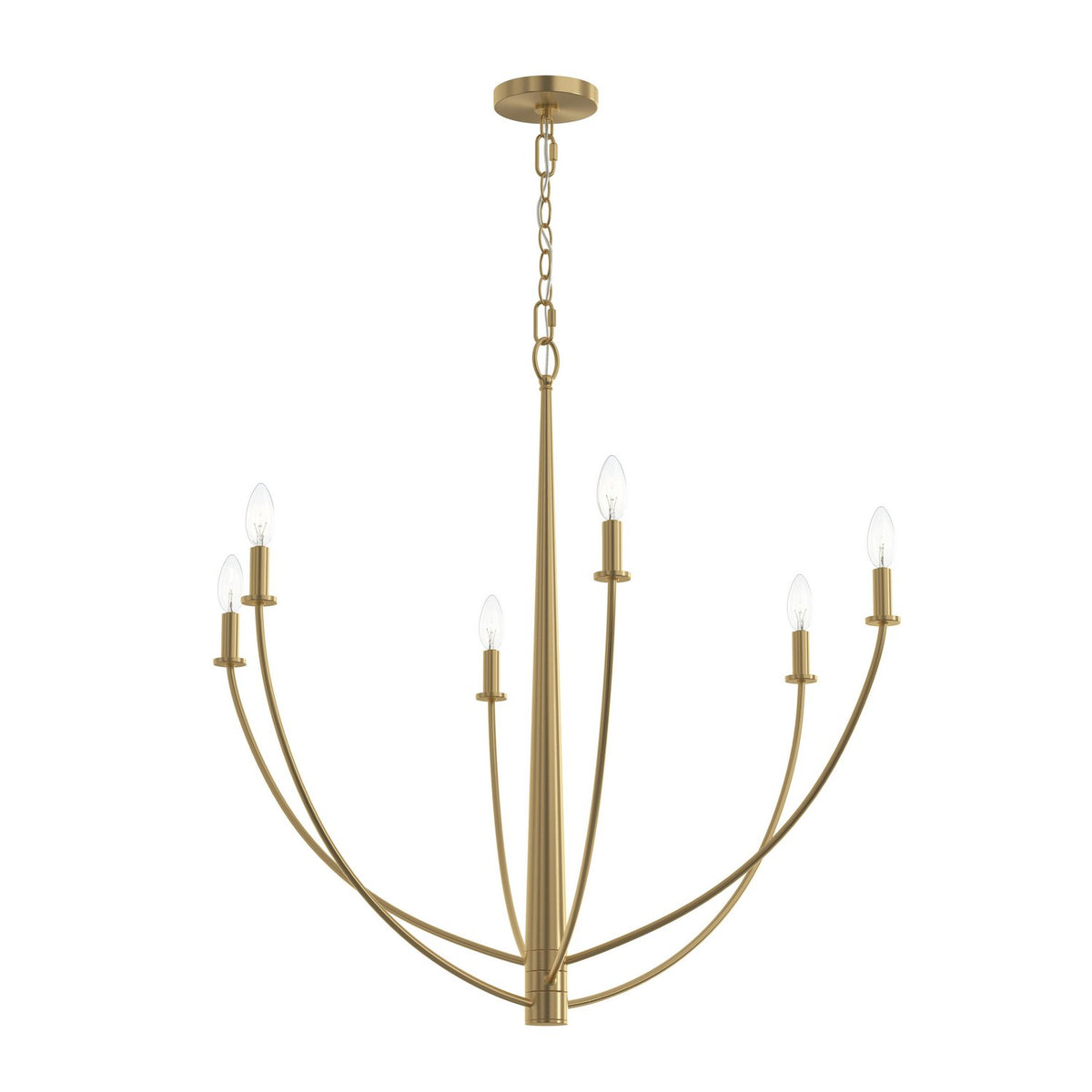 Progress Lighting - P400460-191 - Six Light Chandelier - Jheni - Brushed Gold