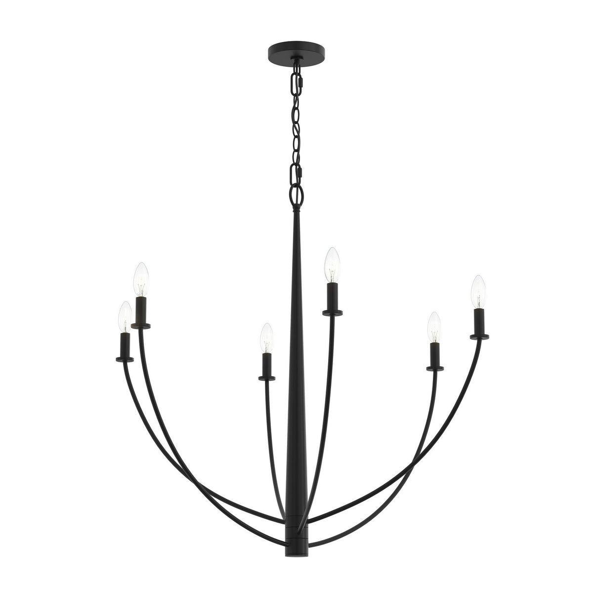 Progress Lighting - P400460-31M - Six Light Chandelier - Jheni - Matte Black