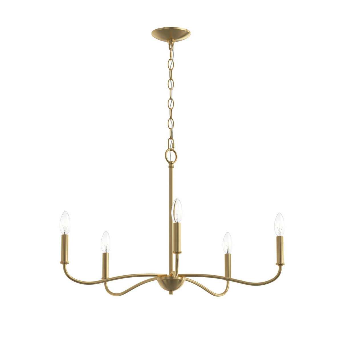 Progress Lighting - P400462-191 - Five Light Chandelier - Ilia - Brushed Gold