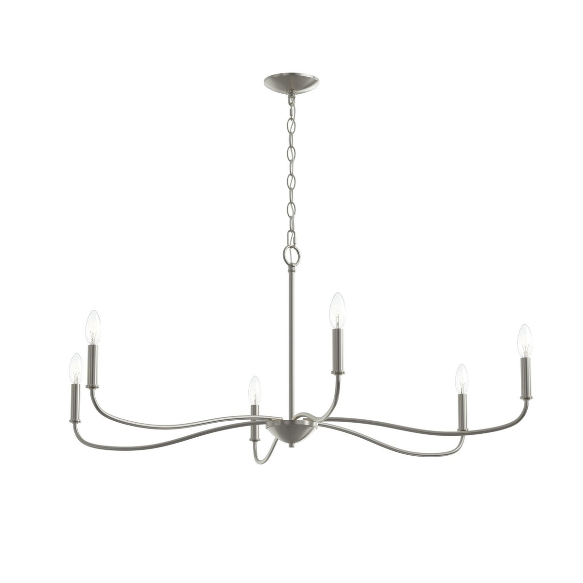 Progress Lighting - P400464-009 - Six Light Chandelier - Ilia - Brushed Nickel