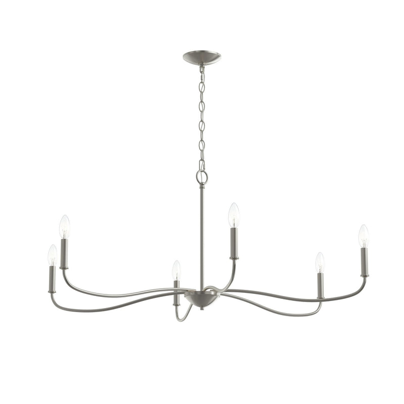 Progress Lighting - P400464-009 - Six Light Chandelier - Ilia - Brushed Nickel