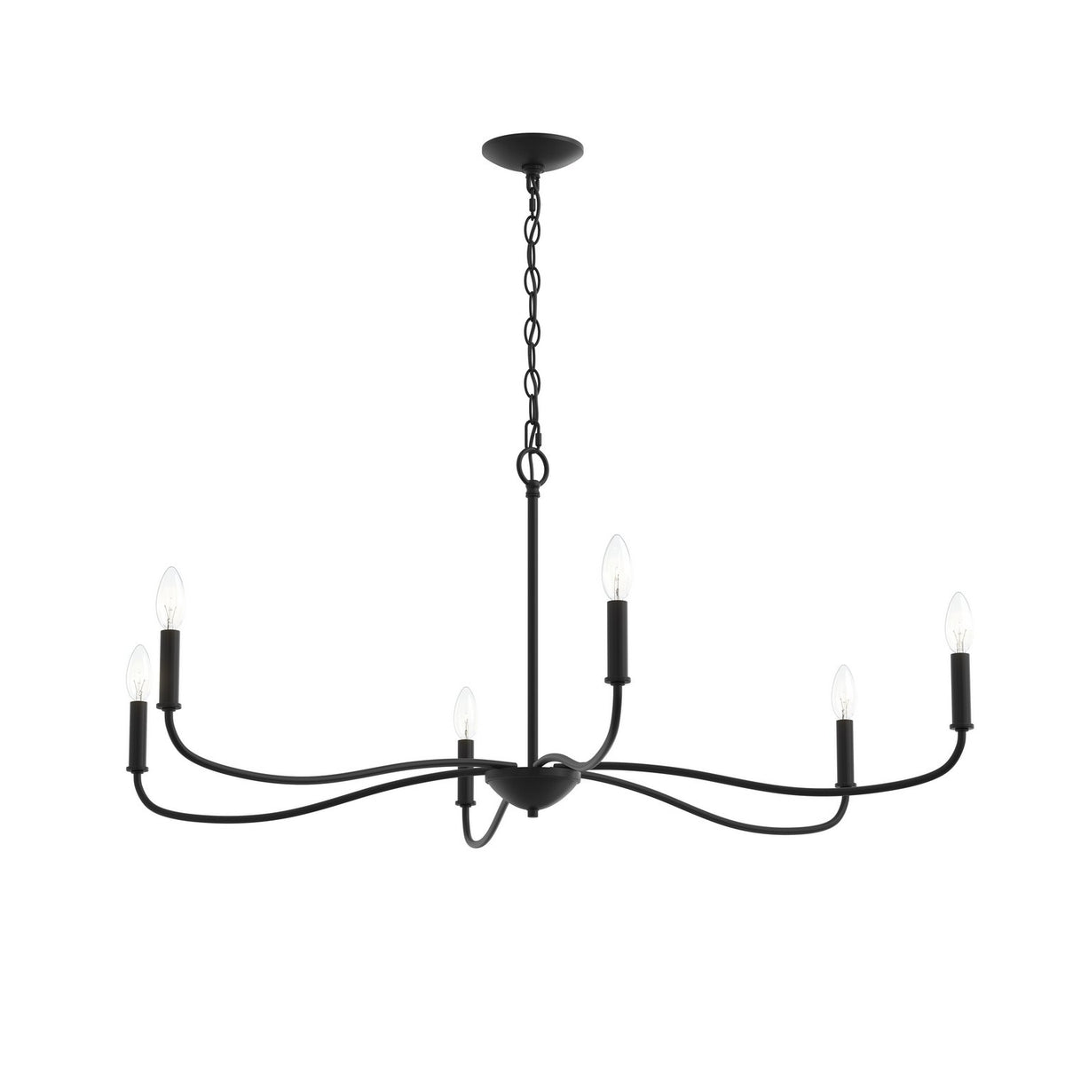 Progress Lighting - P400464-31M - Six Light Chandelier - Ilia - Matte Black