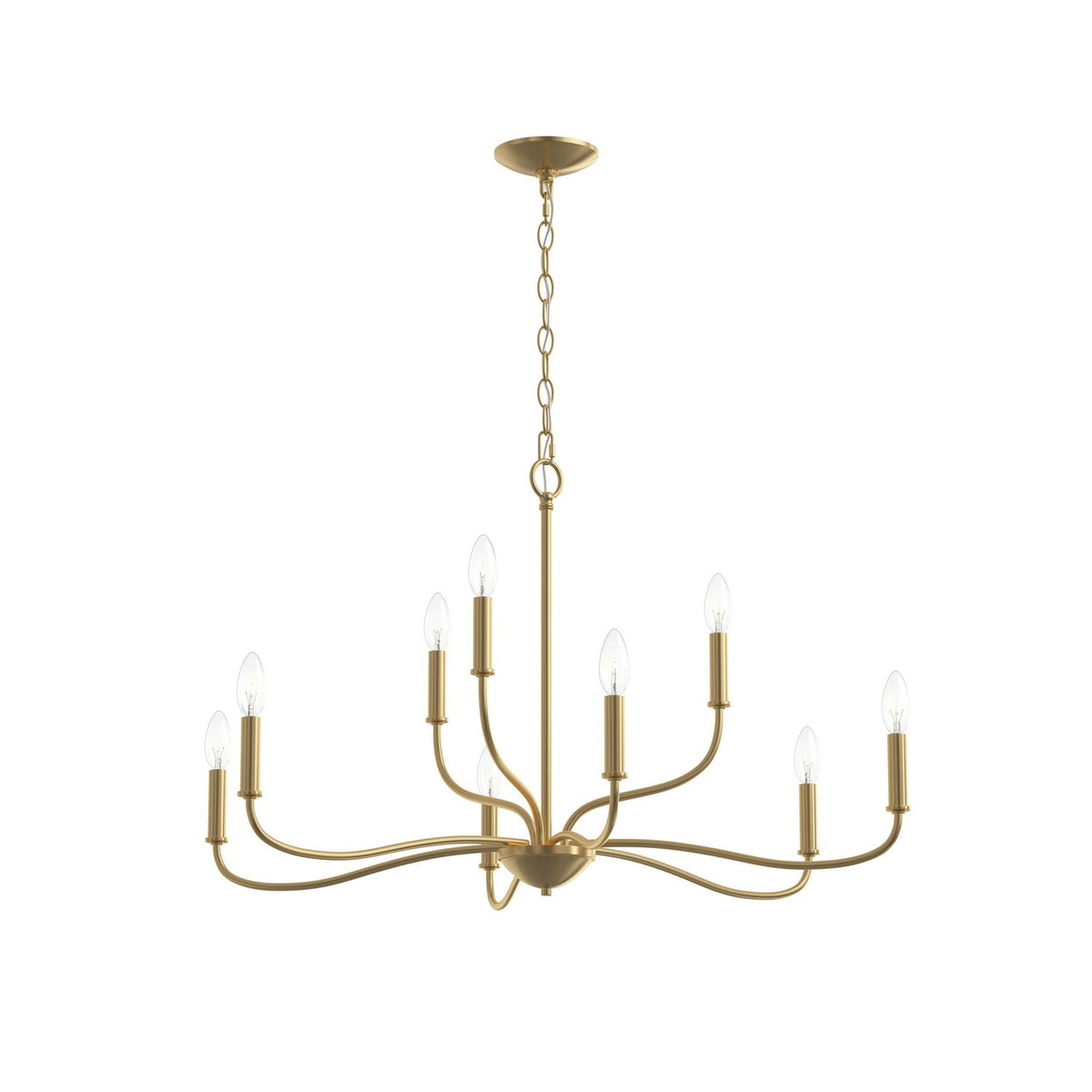 Progress Lighting - P400465-191 - Nine Light Chandelier - Ilia - Brushed Gold