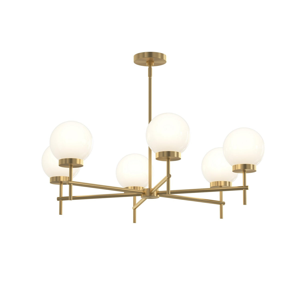 Progress Lighting - P400469-191 - Six Light Chandelier - Rigsby - Brushed Gold
