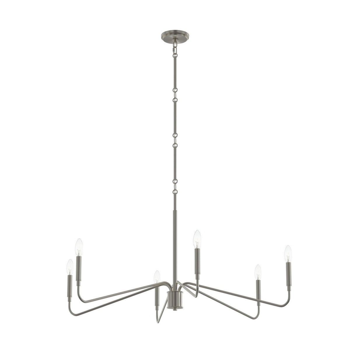 Progress Lighting - P400472-009 - Six Light Chandelier - Pilar - Brushed Nickel
