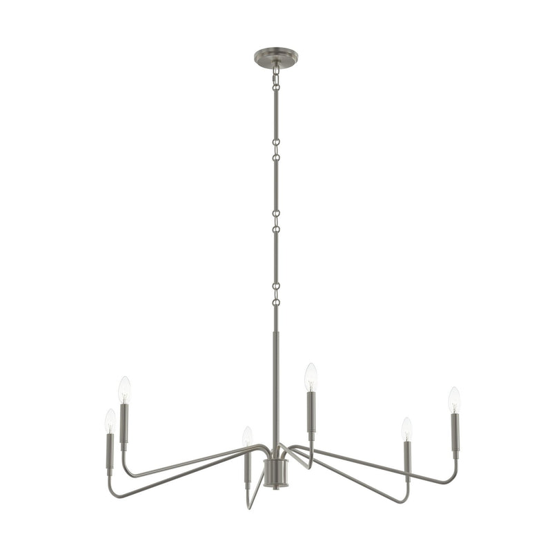 Progress Lighting - P400472-009 - Six Light Chandelier - Pilar - Brushed Nickel