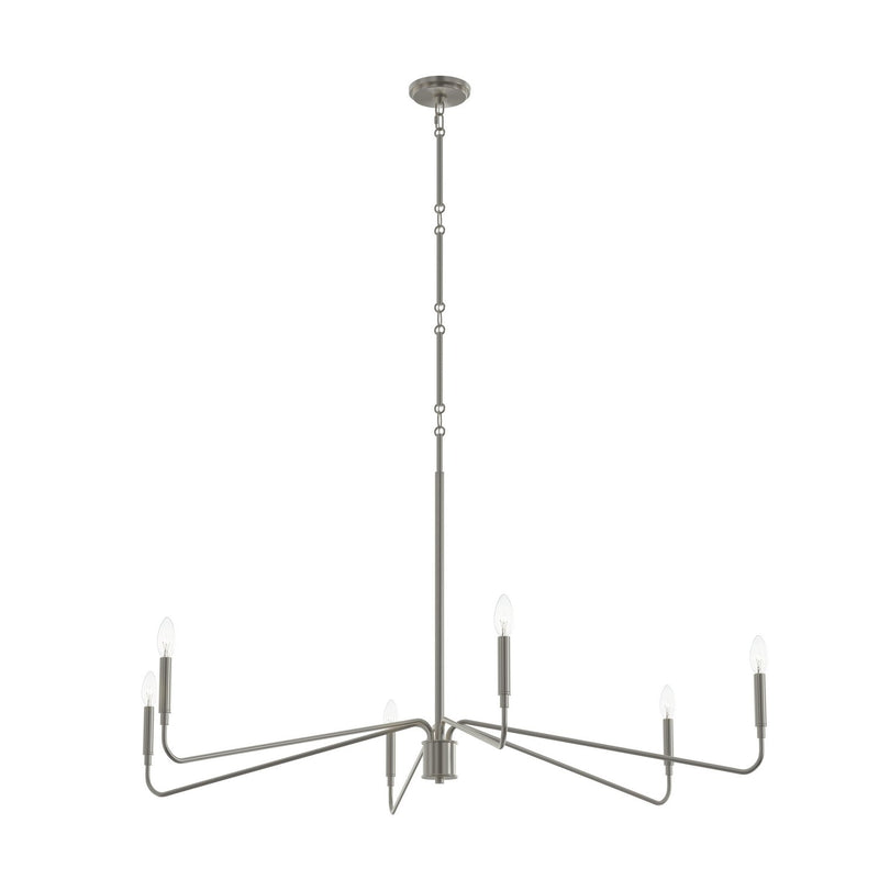 Progress Lighting - P400473-009 - Six Light Chandelier - Pilar - Brushed Nickel