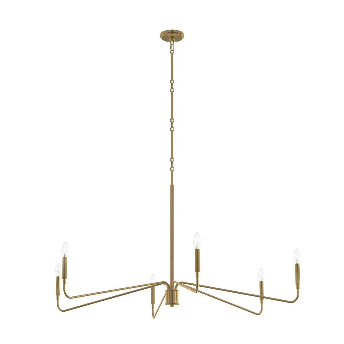 Progress Lighting - P400473-191 - Six Light Chandelier - Pilar - Brushed Gold